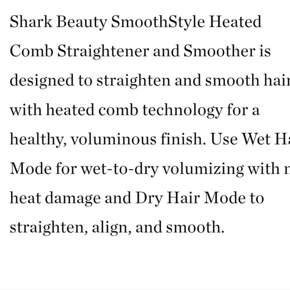 Shark Smooth Style Heated Comb Straightener + Smoother w/Storage Bag & Alligator - Picture 10 of 15